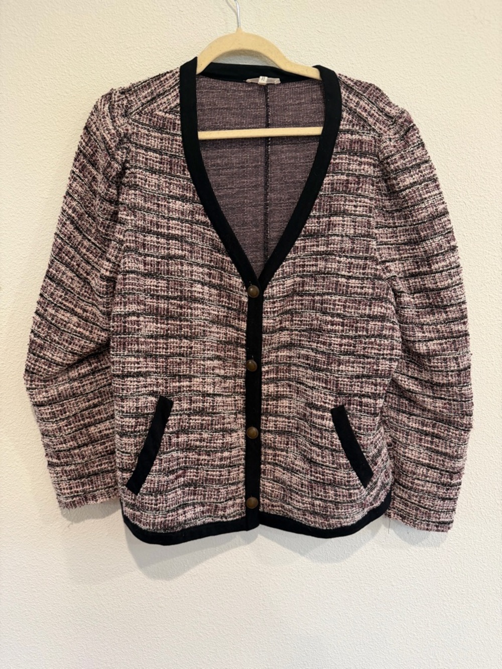 Maurices Pink and Black Tweed Blazer Jacket